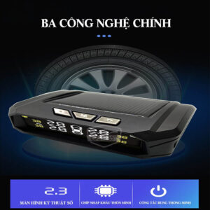 Cảm biến áp suất lốp cao cấp CAR37 – Màn hình LCD – Pin năng lượng mặt trời