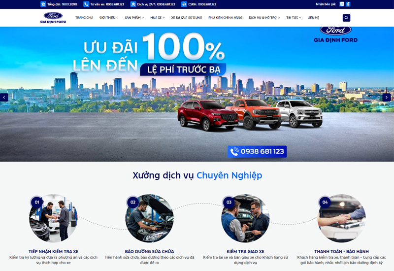 Thiết kế website Gia Định Ford